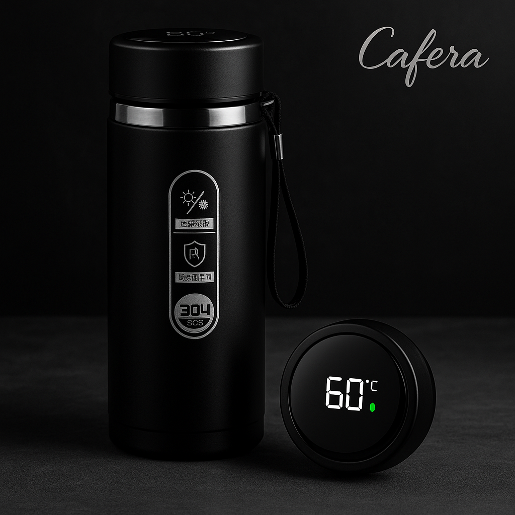 Cafera SportBottle™ – Bouteille Thermos Inox (LED / Classique)