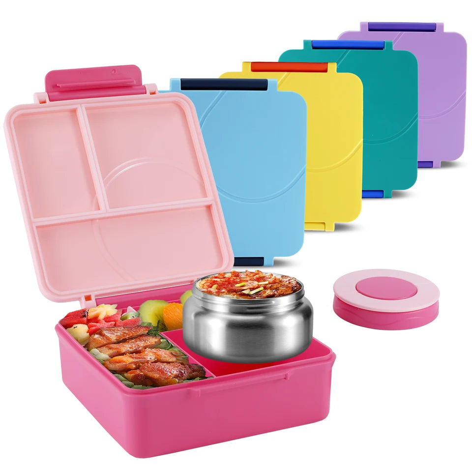 ThermoLunch 4 – Boîte à Lunch Compartimentée avec Soupe Isolée, Parfaite pour École & Travail